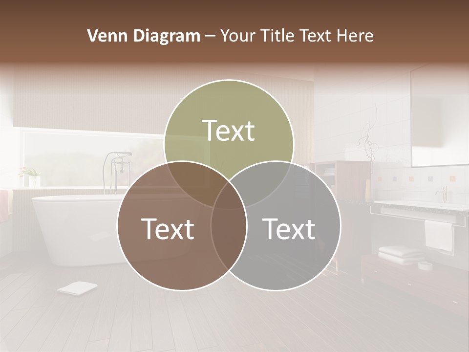 Modern Bathroom With A Tub (3D Rendering) PowerPoint Template