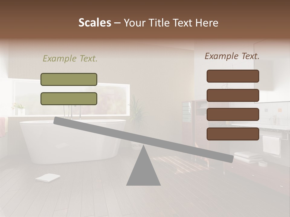 Modern Bathroom With A Tub (3D Rendering) PowerPoint Template