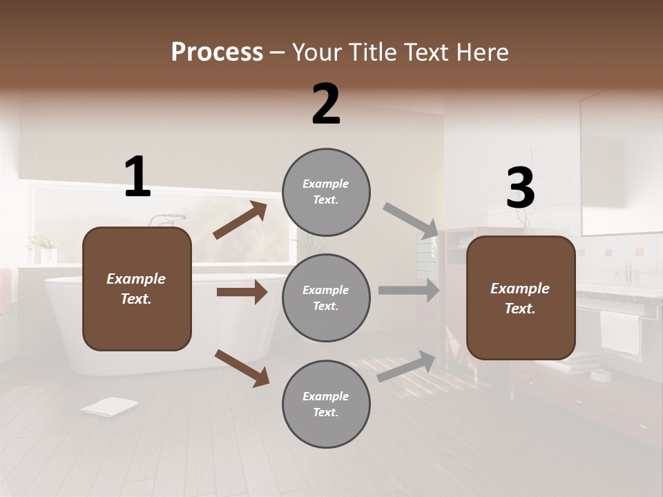Modern Bathroom With A Tub (3D Rendering) PowerPoint Template