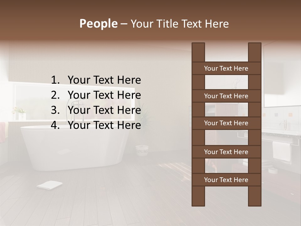 Modern Bathroom With A Tub (3D Rendering) PowerPoint Template