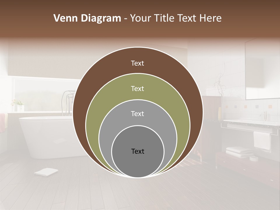 Modern Bathroom With A Tub (3D Rendering) PowerPoint Template