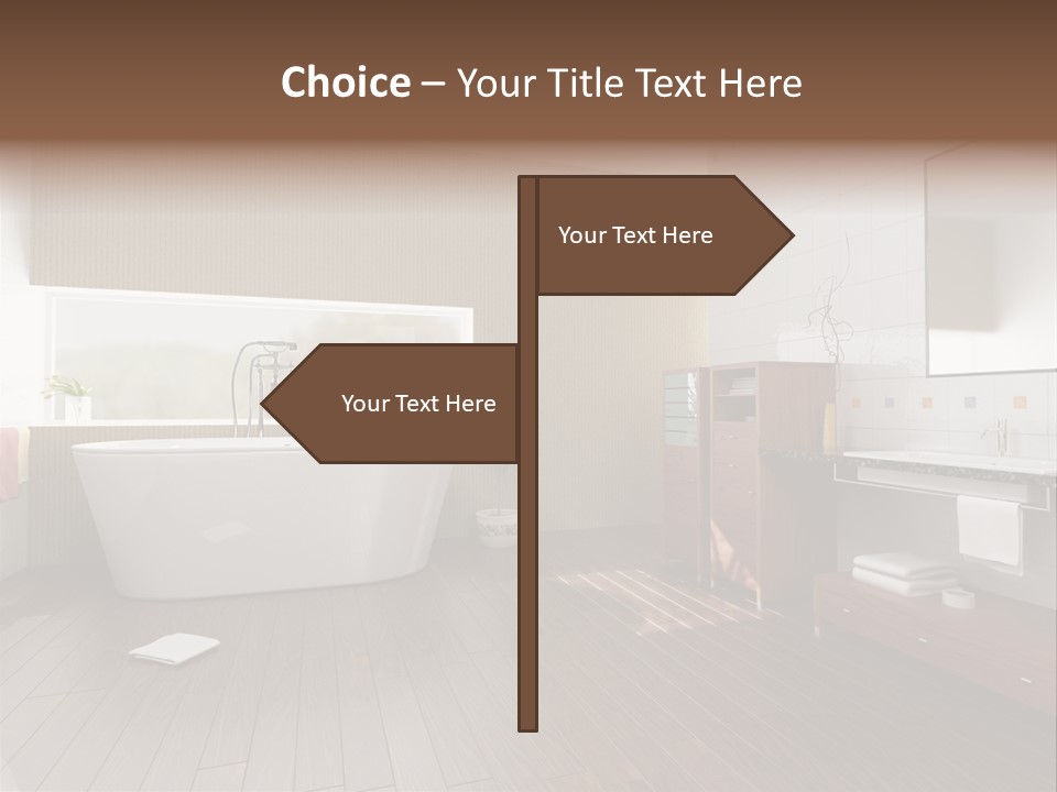 Modern Bathroom With A Tub (3D Rendering) PowerPoint Template