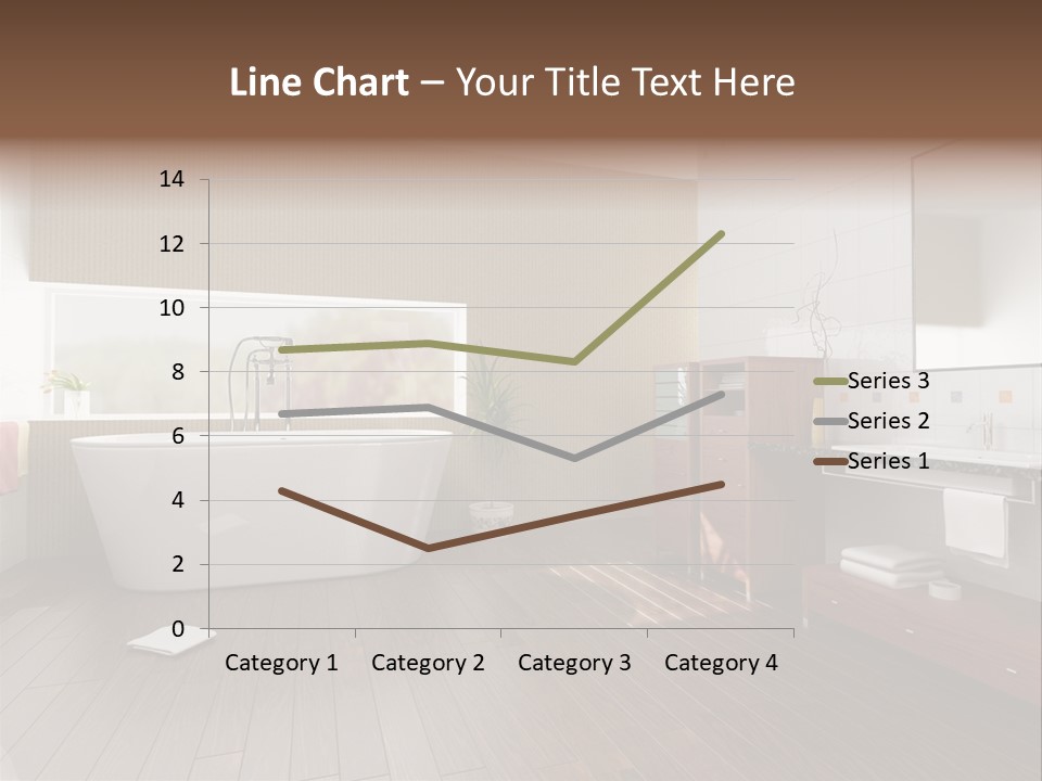Modern Bathroom With A Tub (3D Rendering) PowerPoint Template