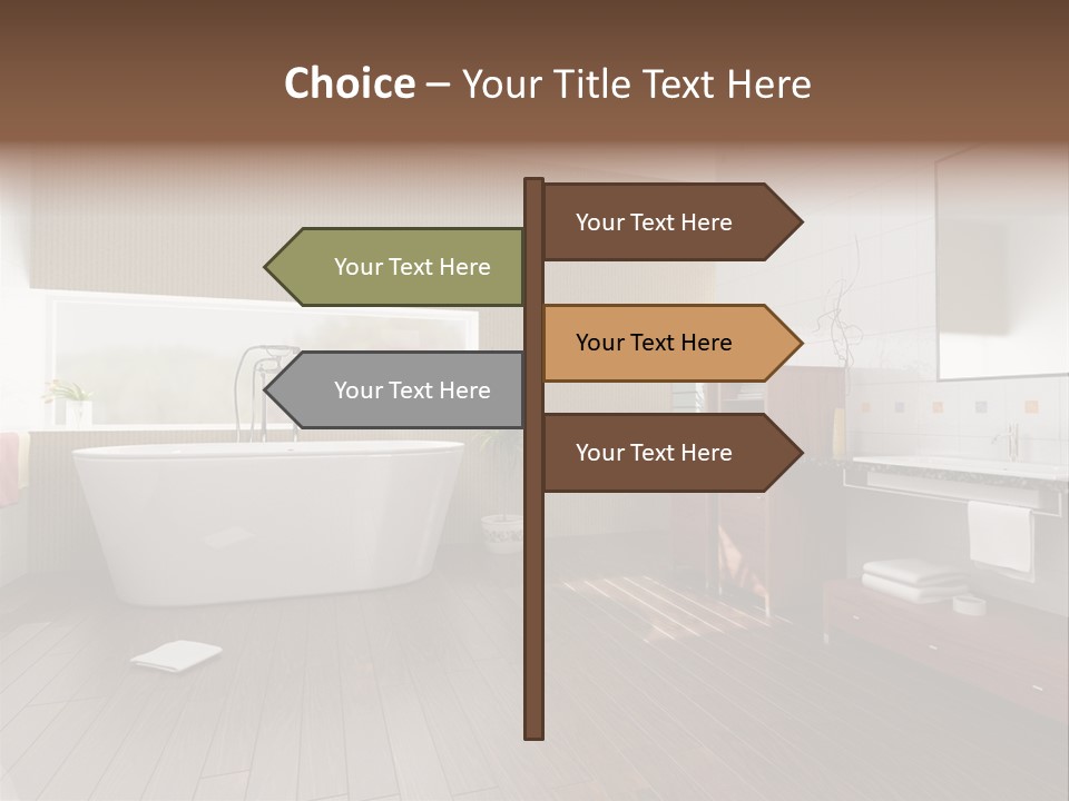 Modern Bathroom With A Tub (3D Rendering) PowerPoint Template