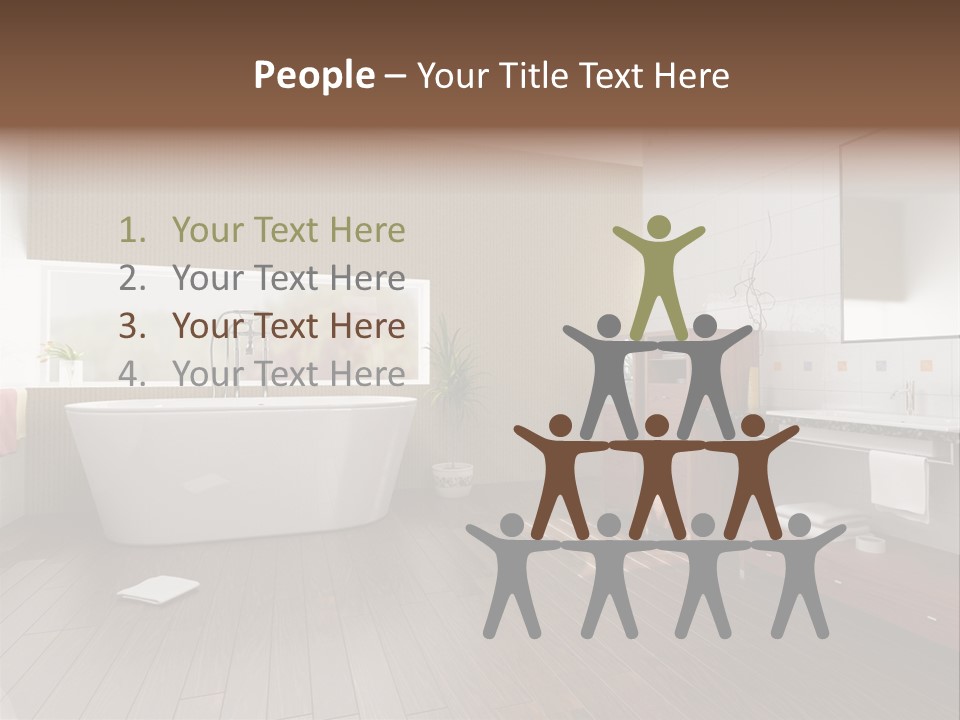 Modern Bathroom With A Tub (3D Rendering) PowerPoint Template