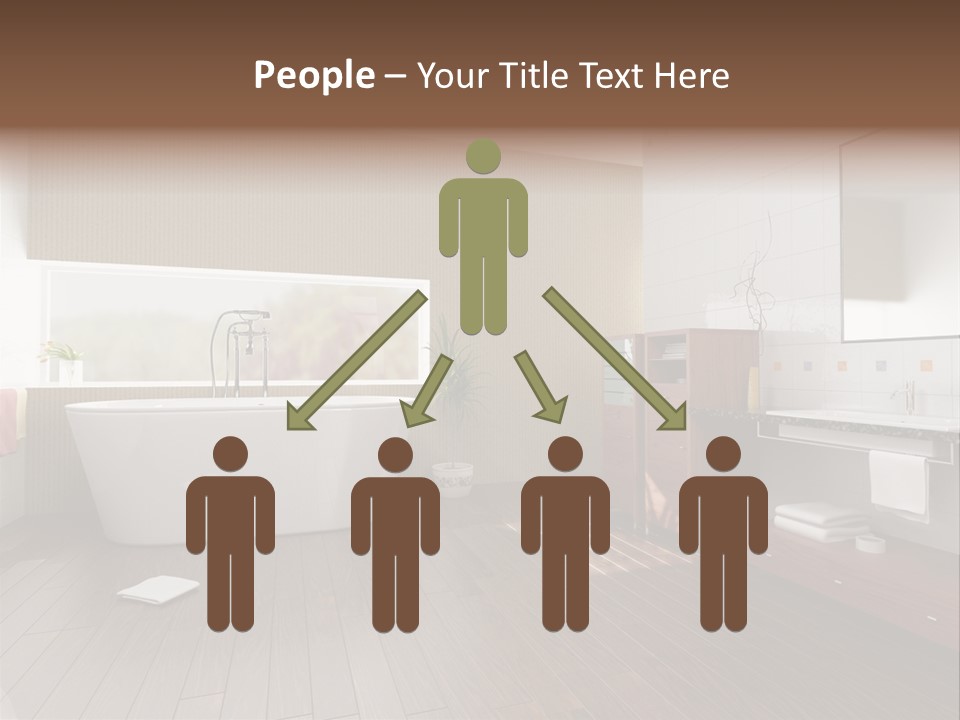 Modern Bathroom With A Tub (3D Rendering) PowerPoint Template