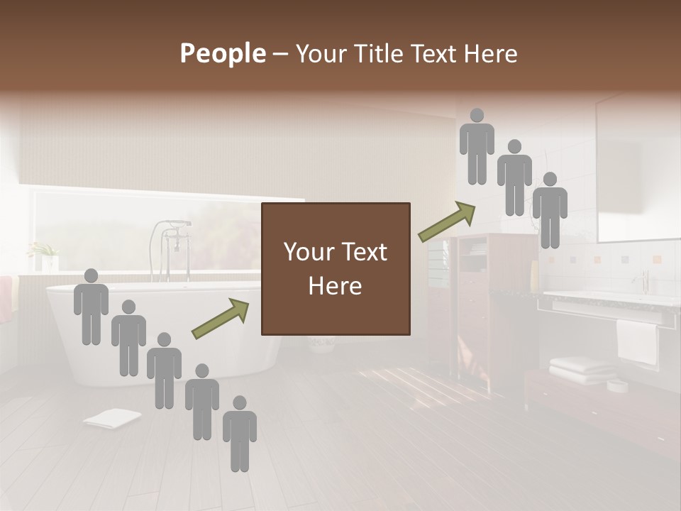 Modern Bathroom With A Tub (3D Rendering) PowerPoint Template