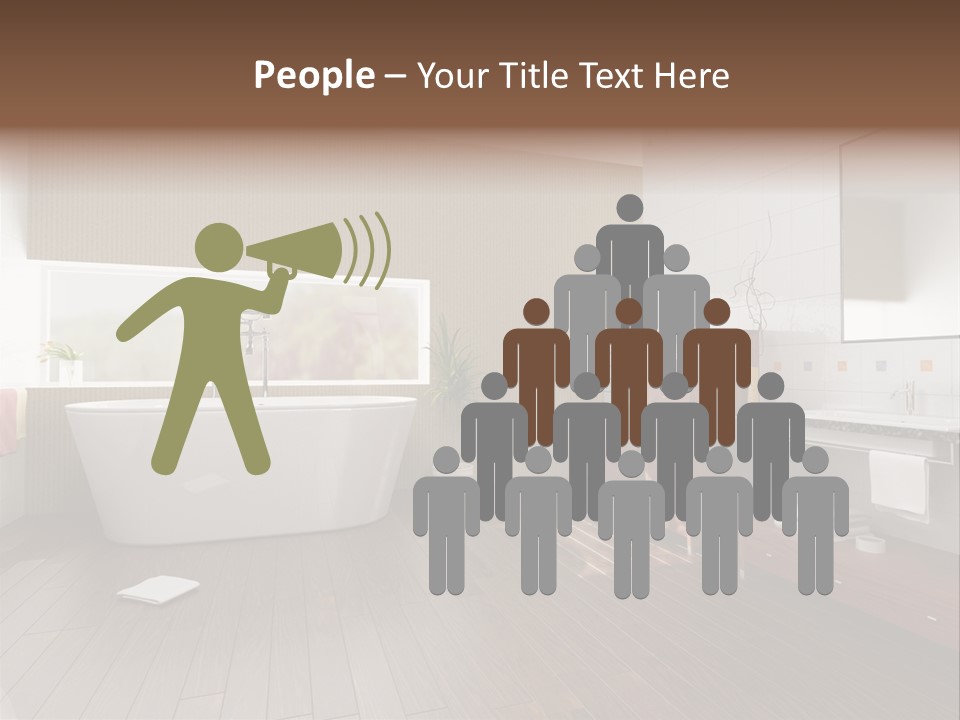 Modern Bathroom With A Tub (3D Rendering) PowerPoint Template