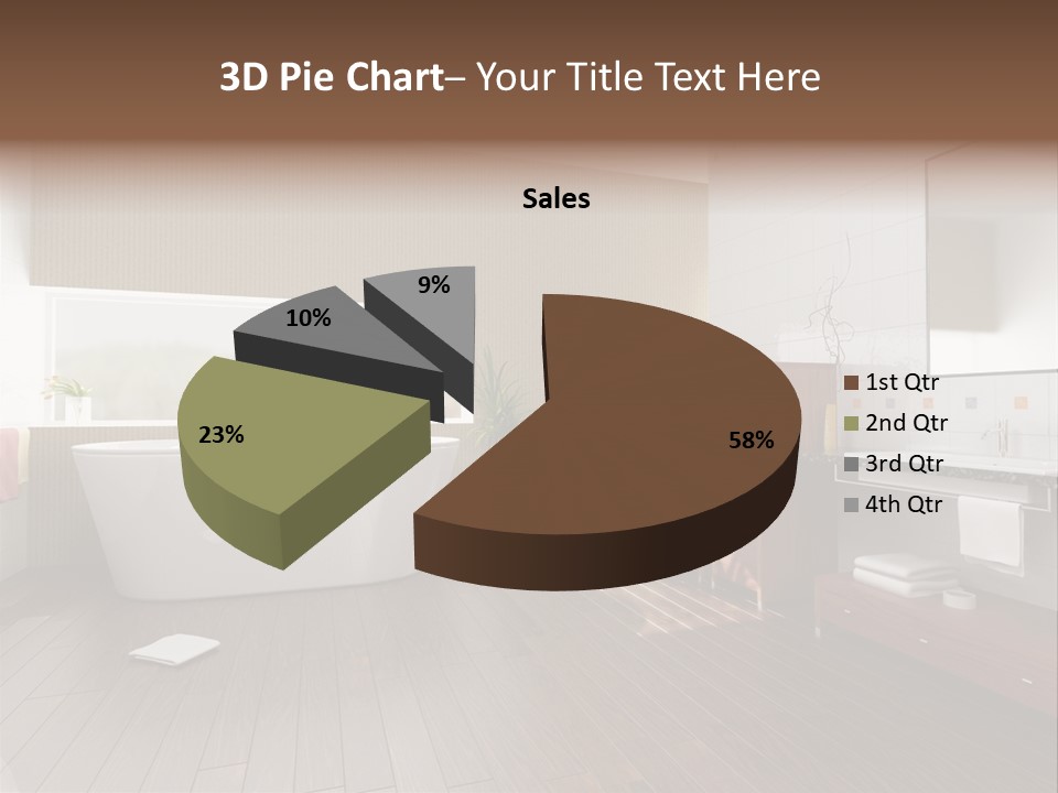 Modern Bathroom With A Tub (3D Rendering) PowerPoint Template