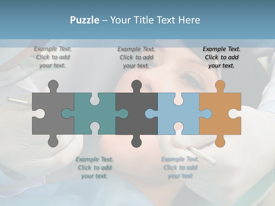 Image Of Young Lady With Dentist Over Her Checking Oral Cavity PowerPoint Template