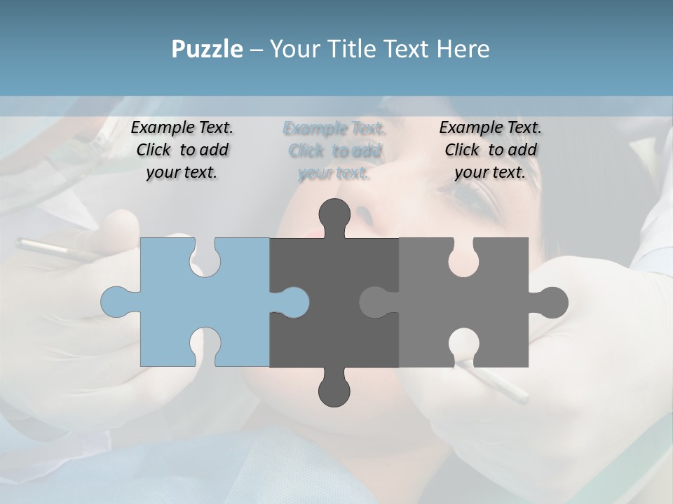 Image Of Young Lady With Dentist Over Her Checking Oral Cavity PowerPoint Template