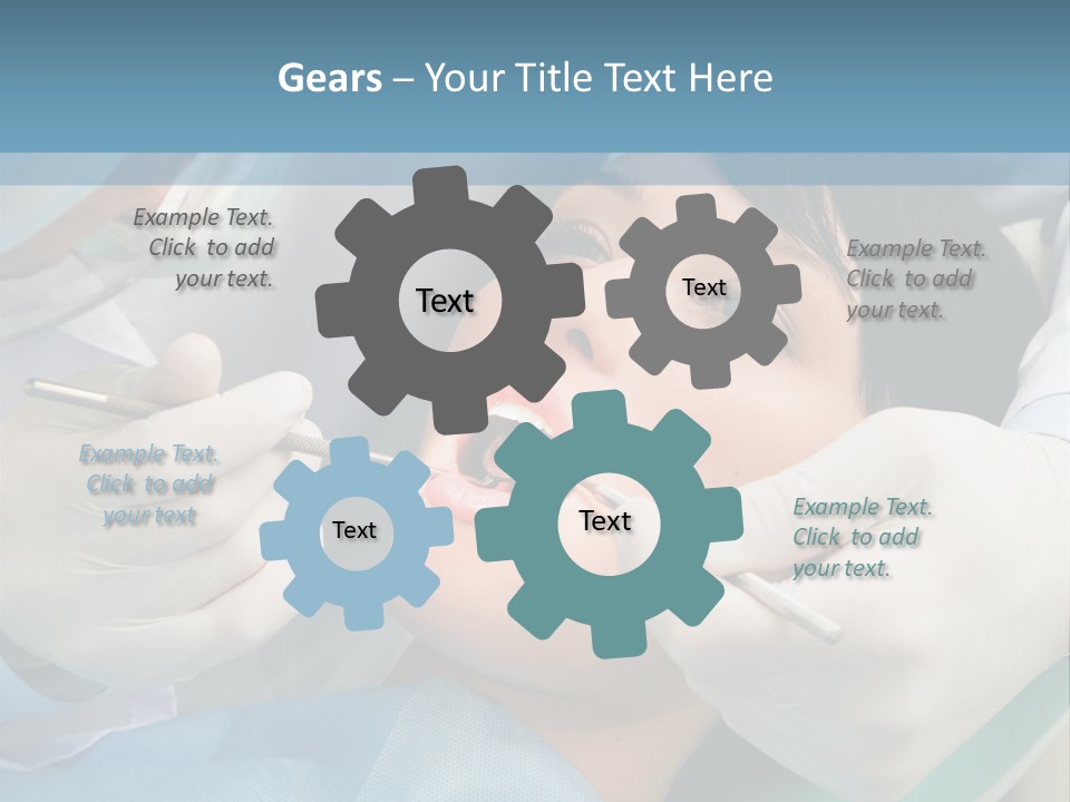 Image Of Young Lady With Dentist Over Her Checking Oral Cavity PowerPoint Template