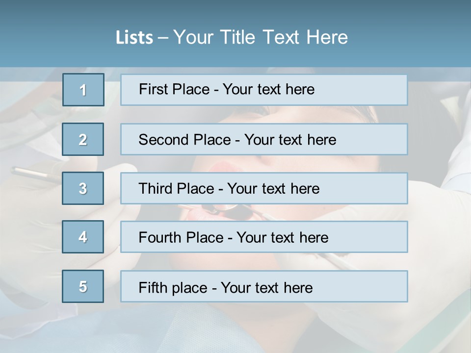 Image Of Young Lady With Dentist Over Her Checking Oral Cavity PowerPoint Template