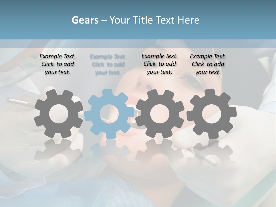 Image Of Young Lady With Dentist Over Her Checking Oral Cavity PowerPoint Template