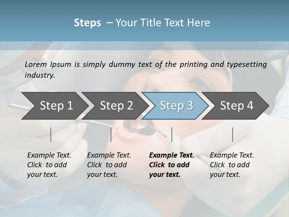 Image Of Young Lady With Dentist Over Her Checking Oral Cavity PowerPoint Template