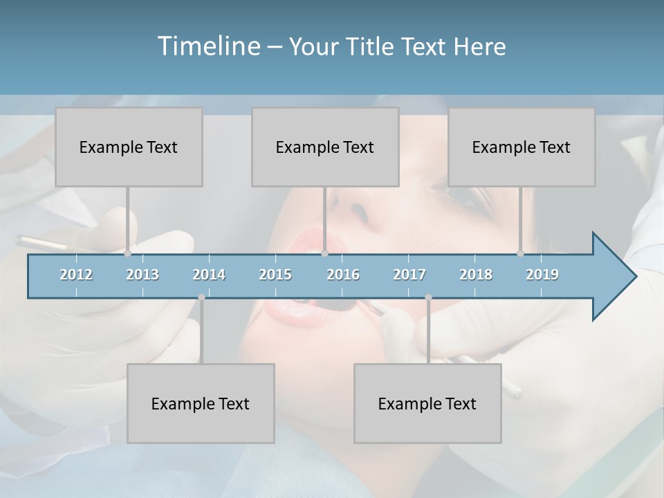 Image Of Young Lady With Dentist Over Her Checking Oral Cavity PowerPoint Template
