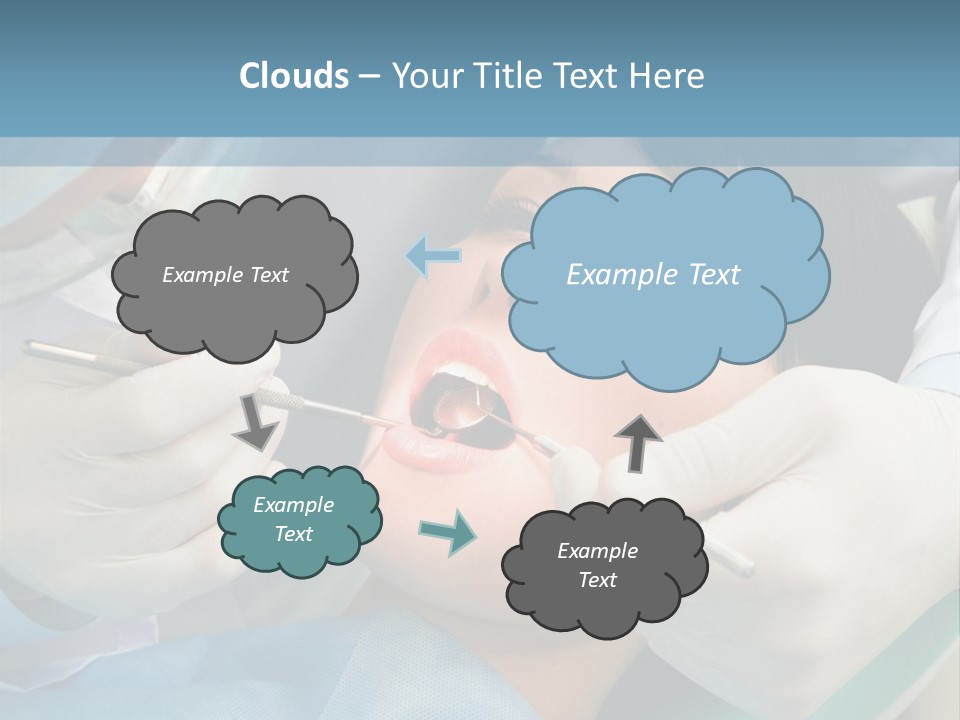 Image Of Young Lady With Dentist Over Her Checking Oral Cavity PowerPoint Template