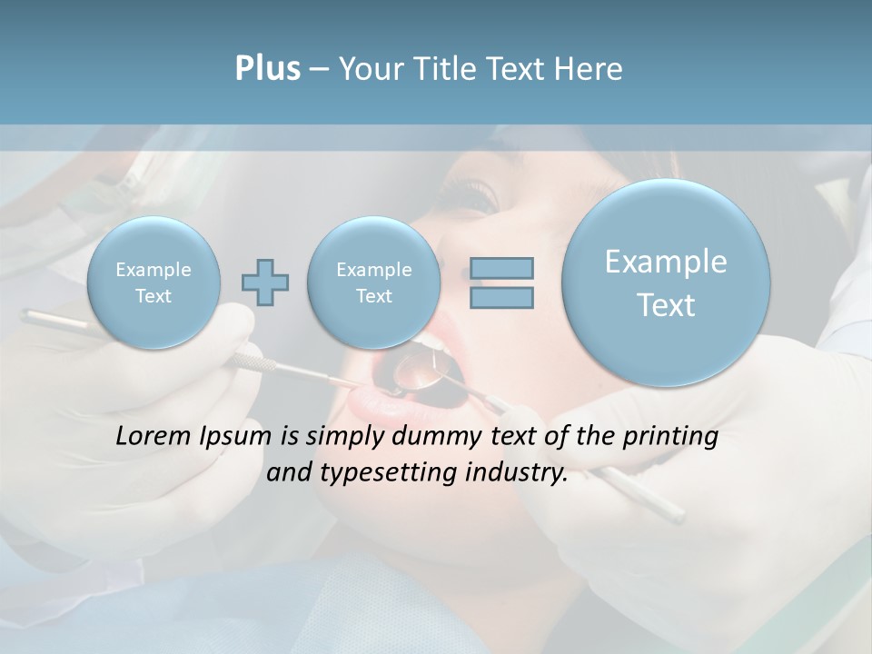 Image Of Young Lady With Dentist Over Her Checking Oral Cavity PowerPoint Template