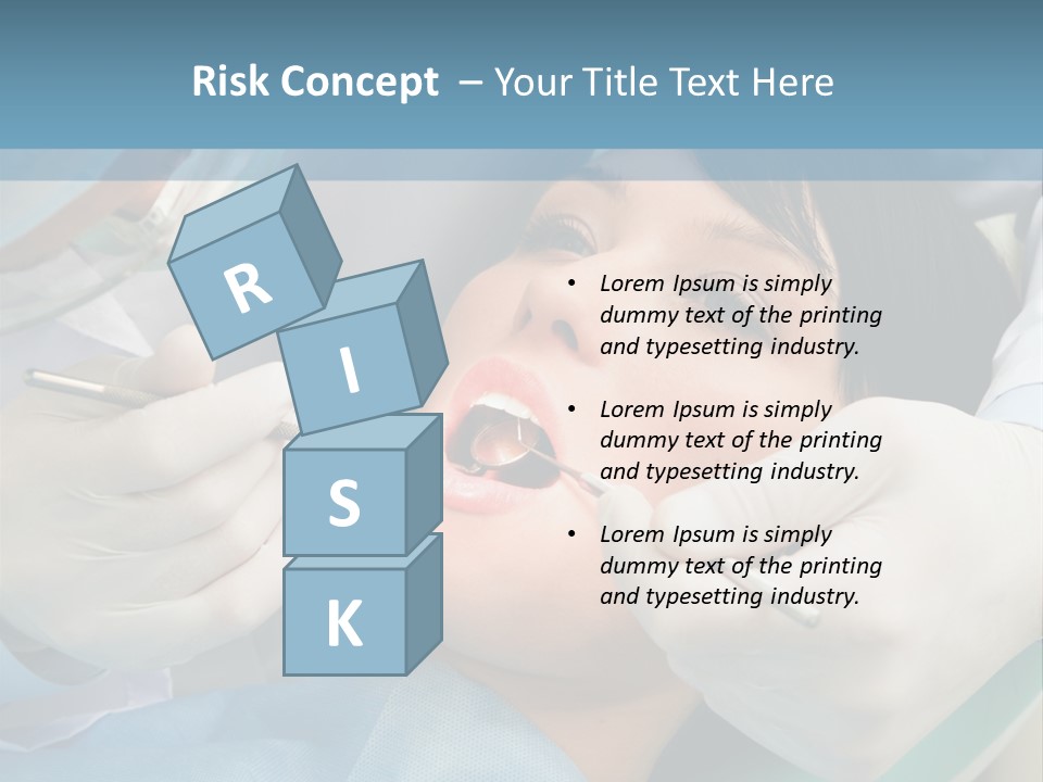 Image Of Young Lady With Dentist Over Her Checking Oral Cavity PowerPoint Template