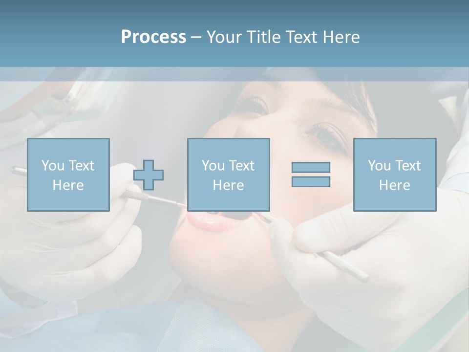 Image Of Young Lady With Dentist Over Her Checking Oral Cavity PowerPoint Template