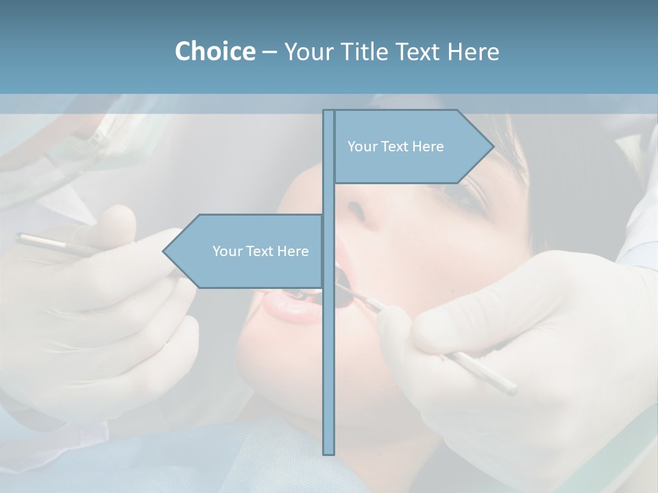 Image Of Young Lady With Dentist Over Her Checking Oral Cavity PowerPoint Template