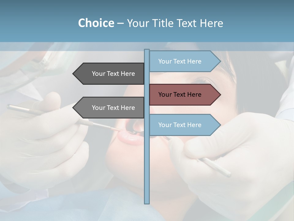 Image Of Young Lady With Dentist Over Her Checking Oral Cavity PowerPoint Template