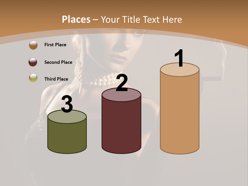 Lady And Cigar PowerPoint Template