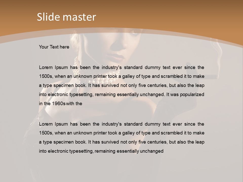 Lady And Cigar PowerPoint Template