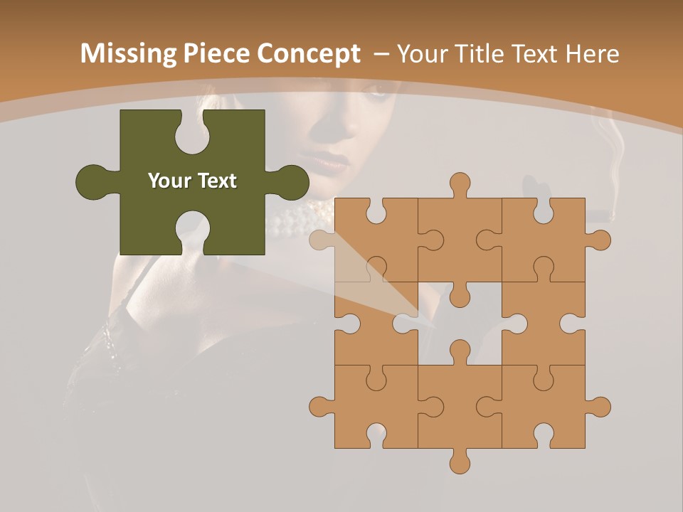 Lady And Cigar PowerPoint Template