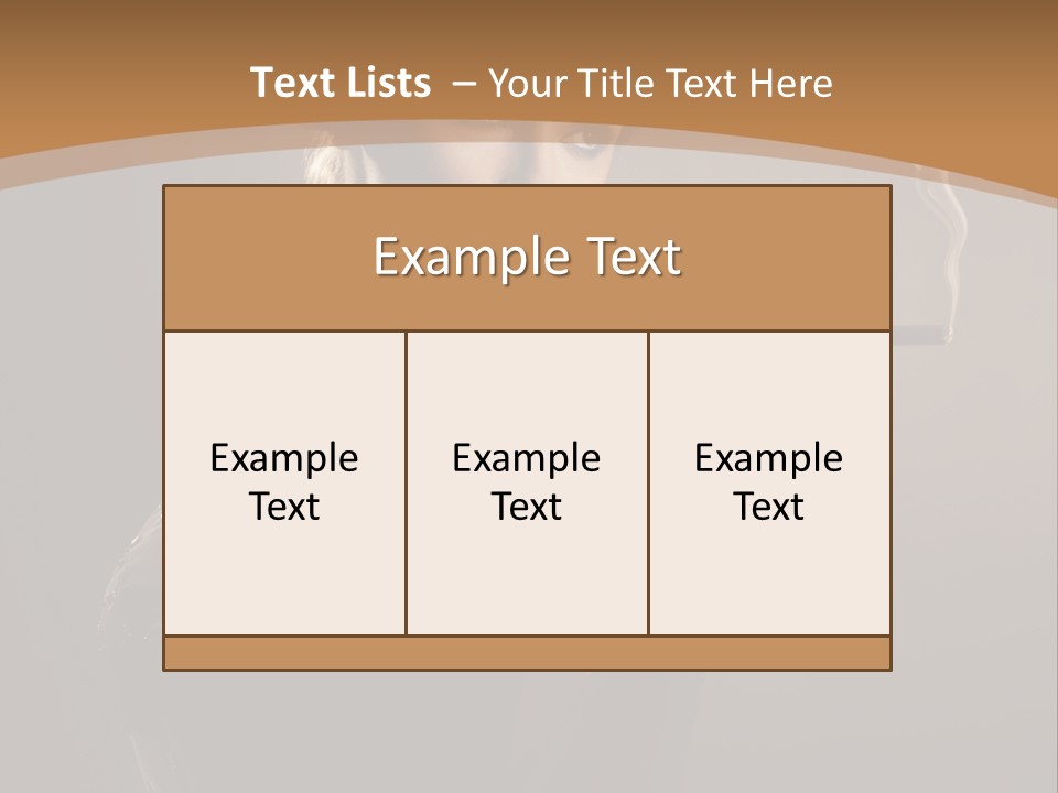 Lady And Cigar PowerPoint Template