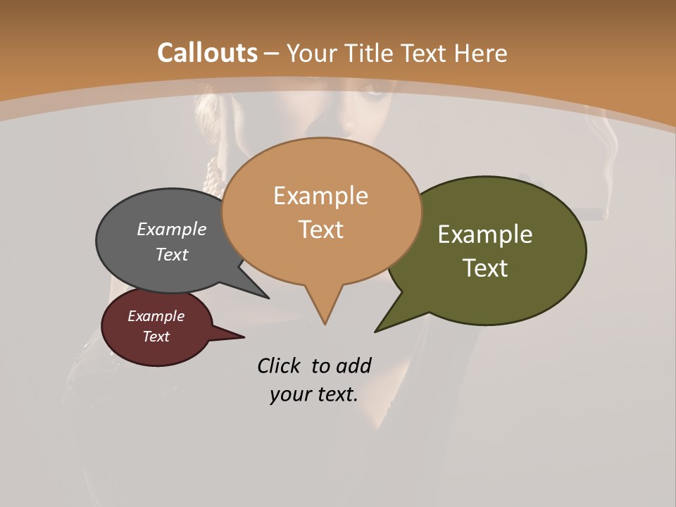 Lady And Cigar PowerPoint Template