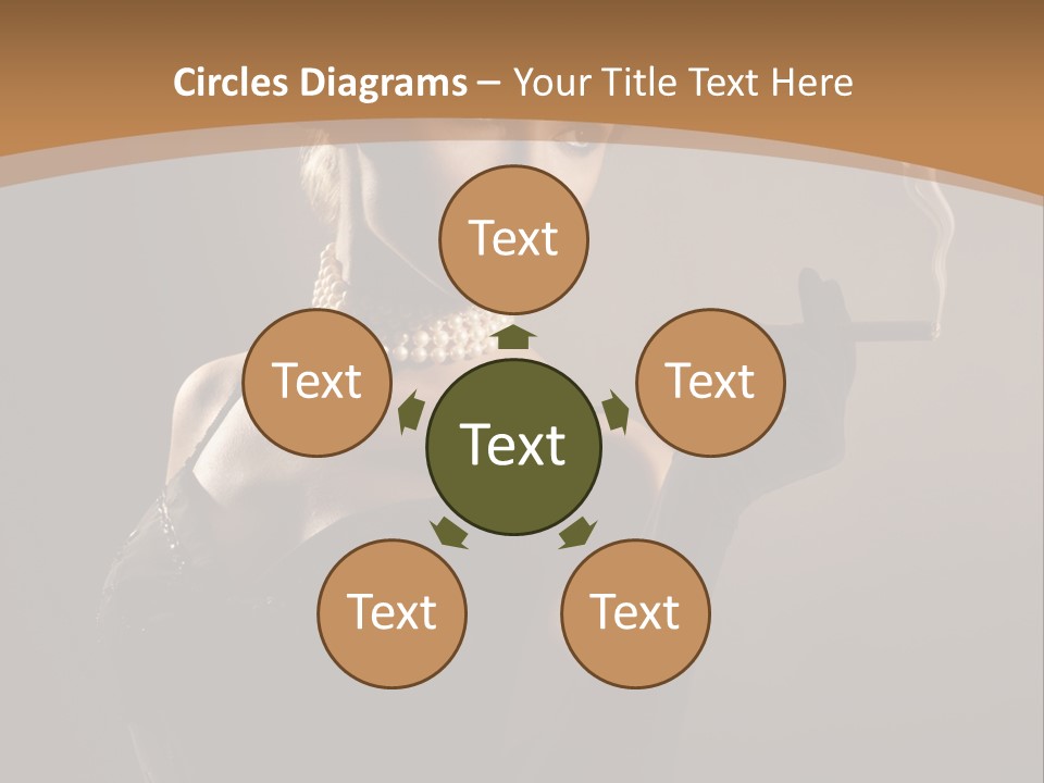 Lady And Cigar PowerPoint Template