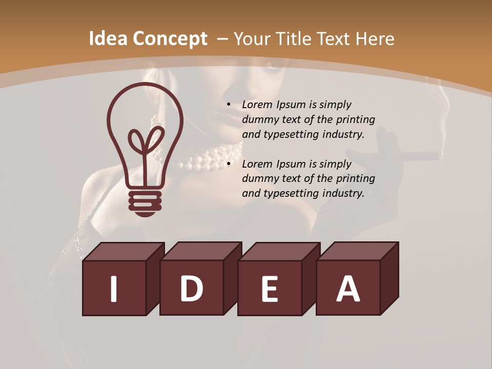 Lady And Cigar PowerPoint Template