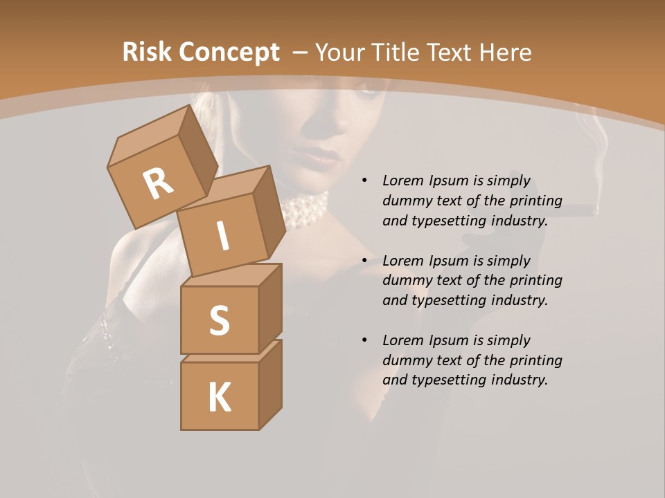 Lady And Cigar PowerPoint Template