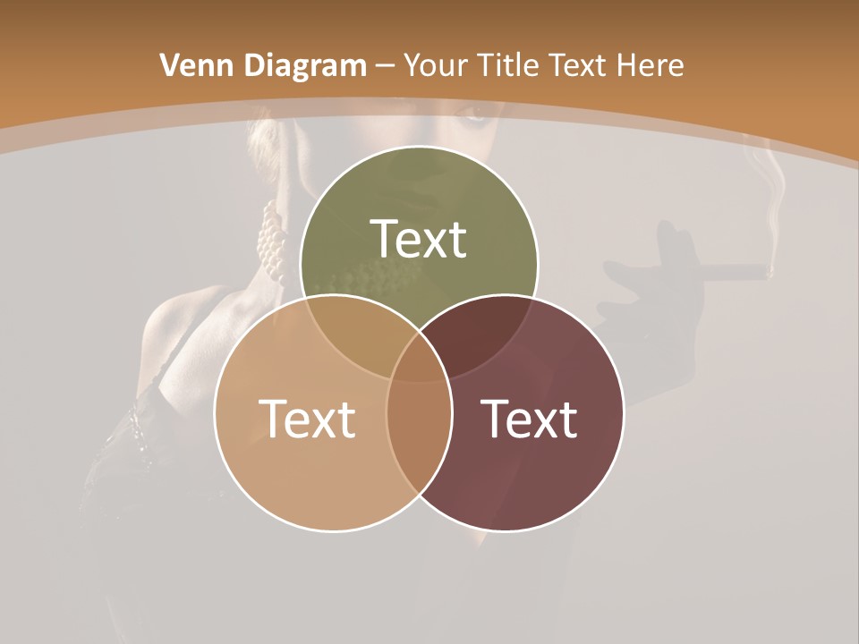 Lady And Cigar PowerPoint Template