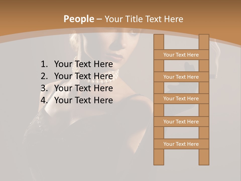 Lady And Cigar PowerPoint Template