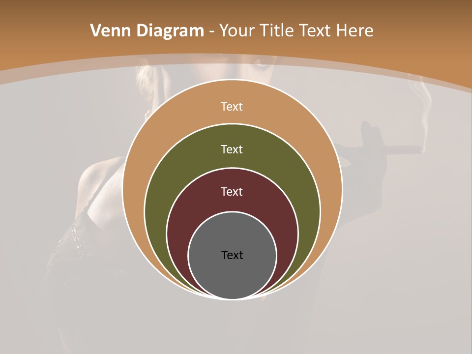 Lady And Cigar PowerPoint Template