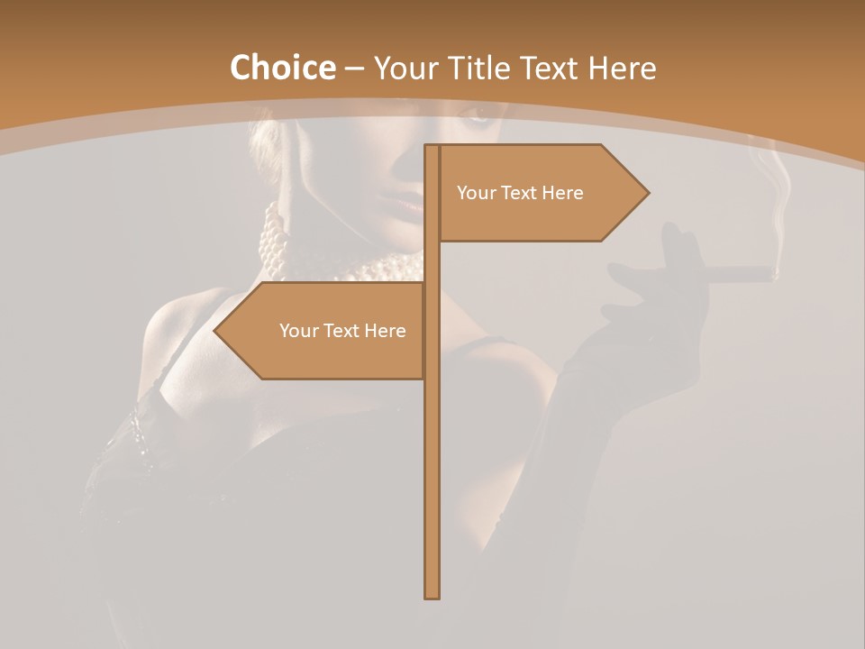 Lady And Cigar PowerPoint Template