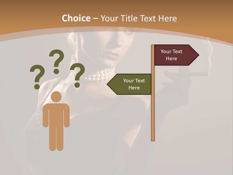 Lady And Cigar PowerPoint Template