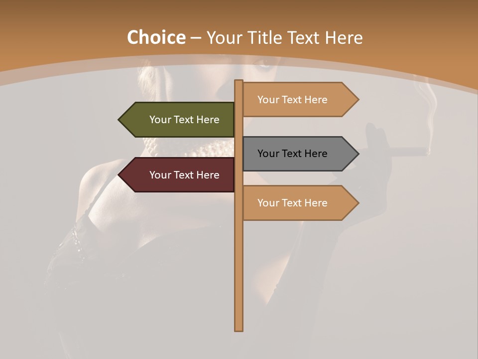 Lady And Cigar PowerPoint Template