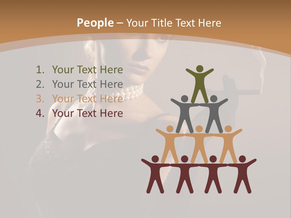 Lady And Cigar PowerPoint Template