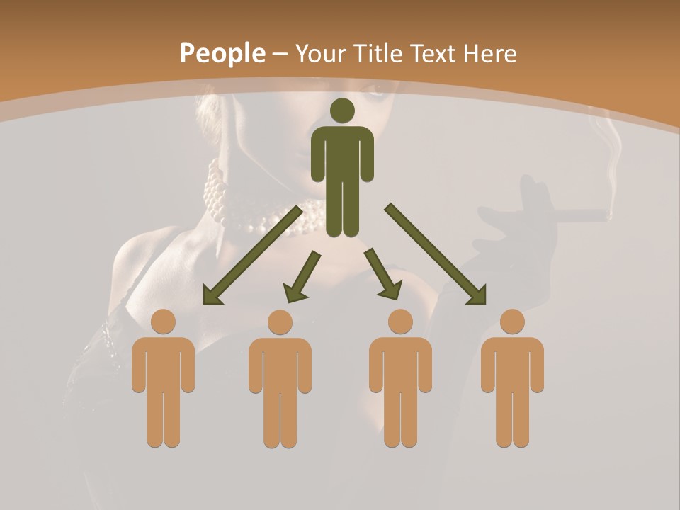 Lady And Cigar PowerPoint Template