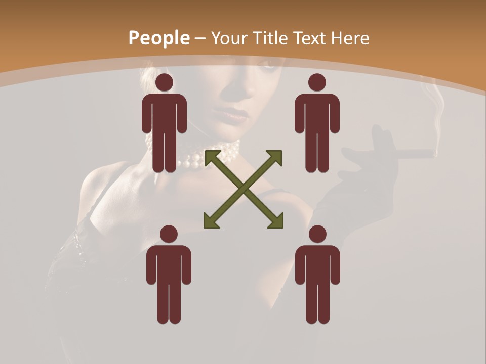 Lady And Cigar PowerPoint Template