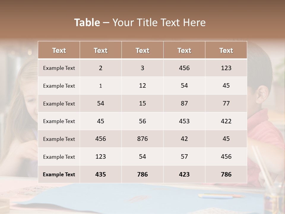 Woman And Two Young Children In Kitchen With Art Project Smiling PowerPoint Template