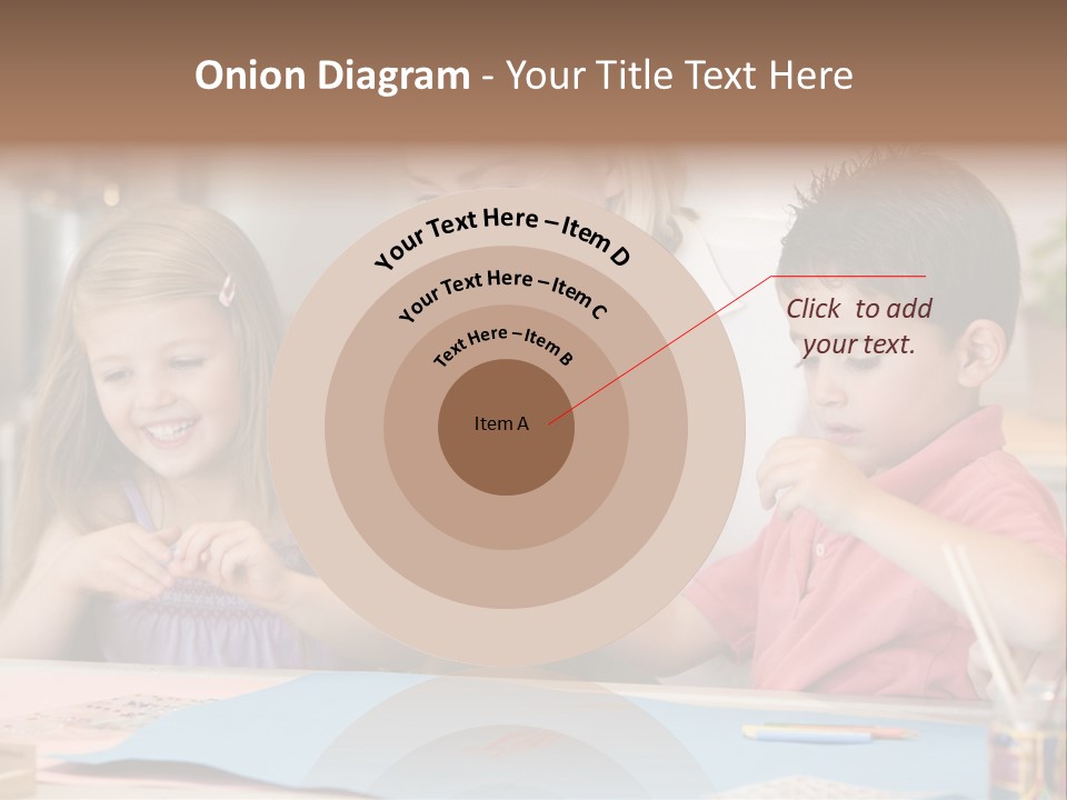 Woman And Two Young Children In Kitchen With Art Project Smiling PowerPoint Template