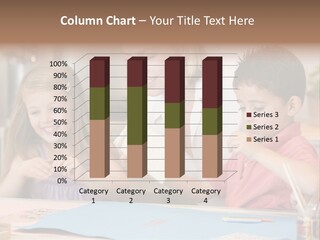 Woman And Two Young Children In Kitchen With Art Project Smiling PowerPoint Template