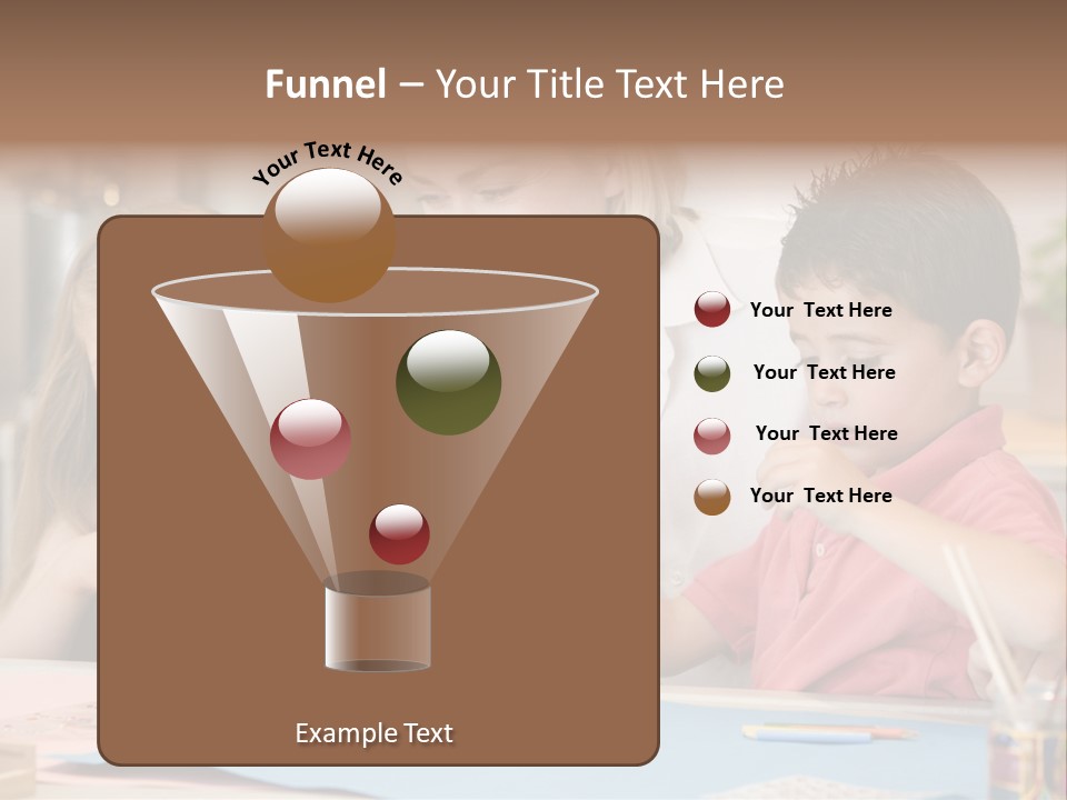 Woman And Two Young Children In Kitchen With Art Project Smiling PowerPoint Template