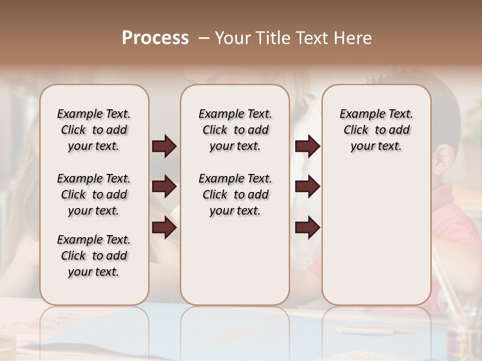 Woman And Two Young Children In Kitchen With Art Project Smiling PowerPoint Template