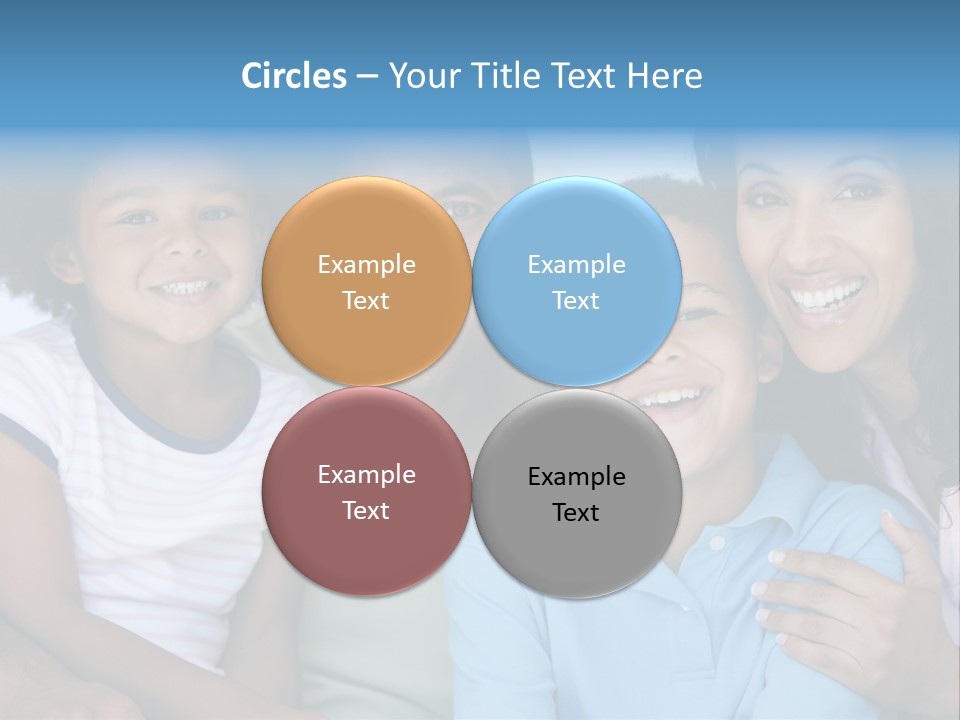 Family In Living Room Smiling PowerPoint Template