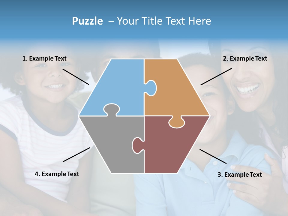 Family In Living Room Smiling PowerPoint Template